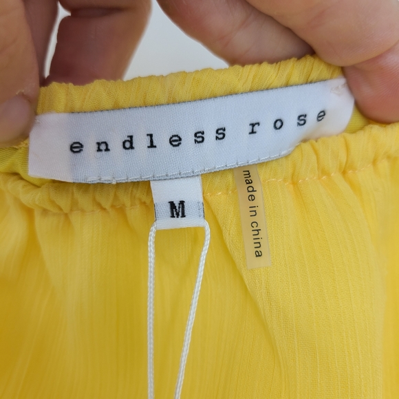 Endless Rose Revolve Yellow Ruffle Romper M new - Picture 10 of 12